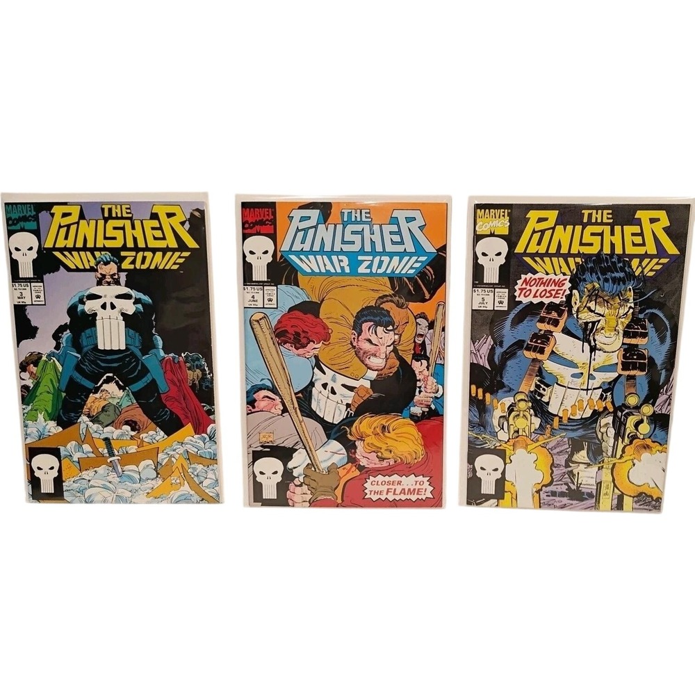 Marvel Comic Book Punisher War Zone #3-5 Lot 1992 Dixon Romita Janson VF+